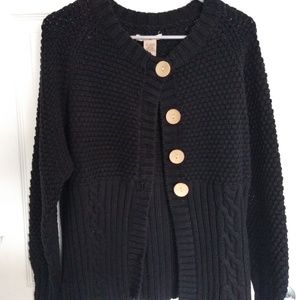Black cardigan sweater